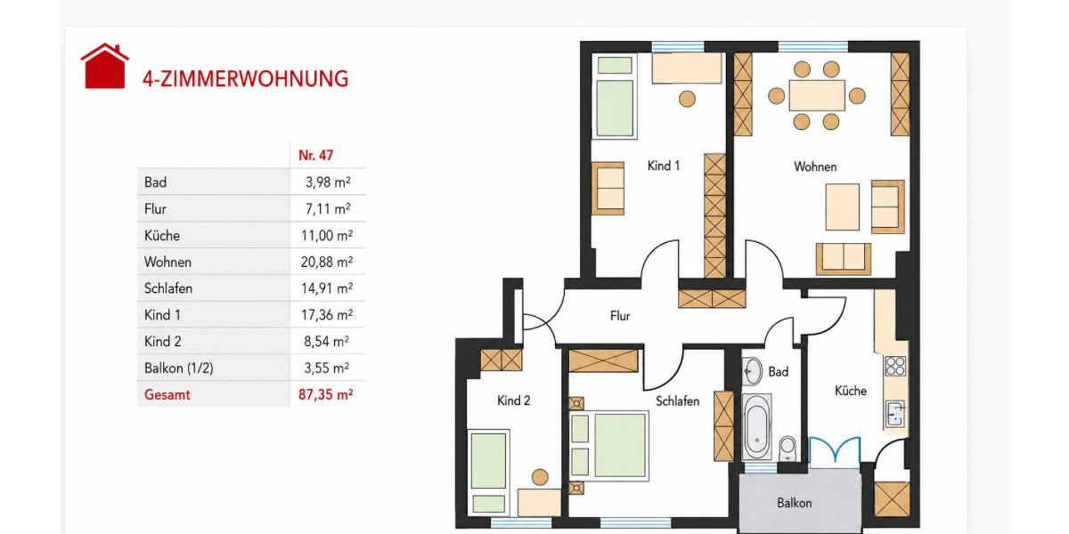 Grundriss der Wohnung